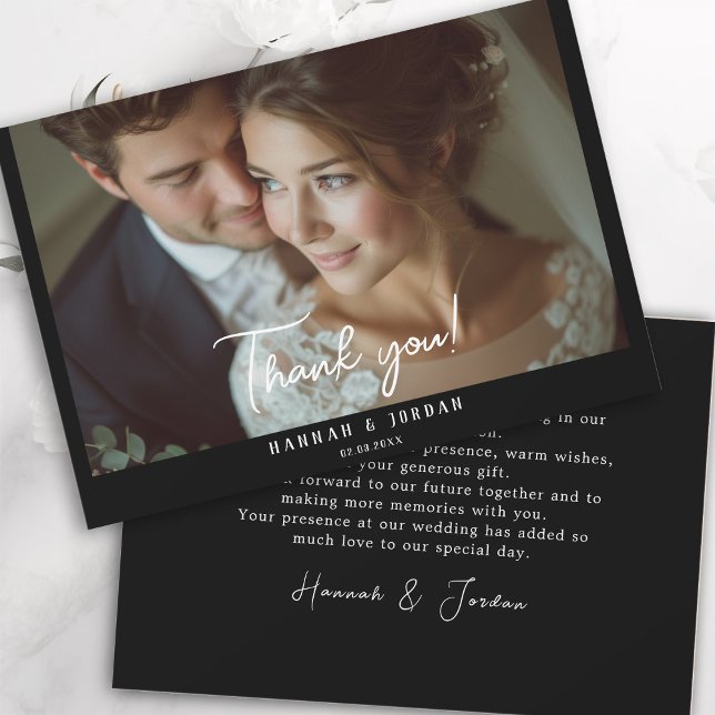 Moderne, 1 photo, écriture, mariage" Merci " (Créateur téléchargé)