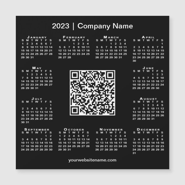 Moderne 2023 Calendrier Business QR Code Magnet no (Devant)