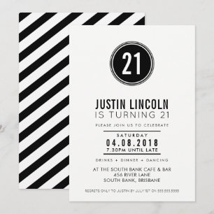 MODERNE 21E anniversaire INVITATION simple tache n
