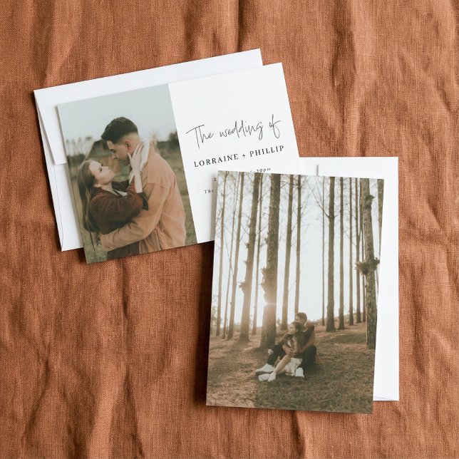 Moderne 2 photo simple faire-part de mariage (Modern 2 photo simple wedding Invitation.)