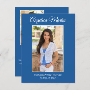 Moderne 2 Side Blue Graduation 3 Classe photo 2022