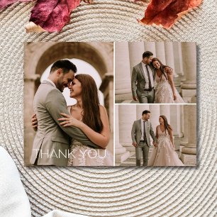Moderne 3 Photo Mariage Merci