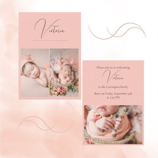 Moderne 3 Photo Pêche bébé Faire-part de naissance (Créateur téléchargé)