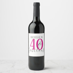 Moderne 40 et fabuleux Étiquettes de vin de fête