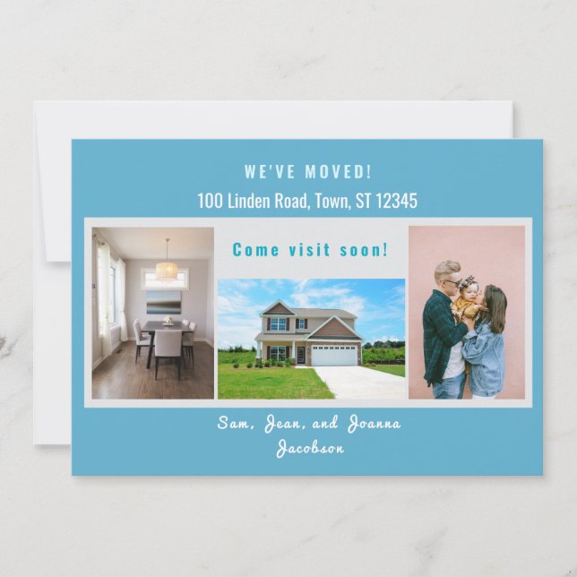 Moderne 4 Photos Nous avons déménagé Faire-part mo (Devant)
