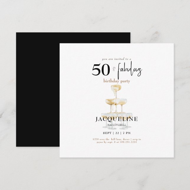 Moderne 50 ans & Incroyable Fête d'anniversaire Ca (Devant / Derrière)