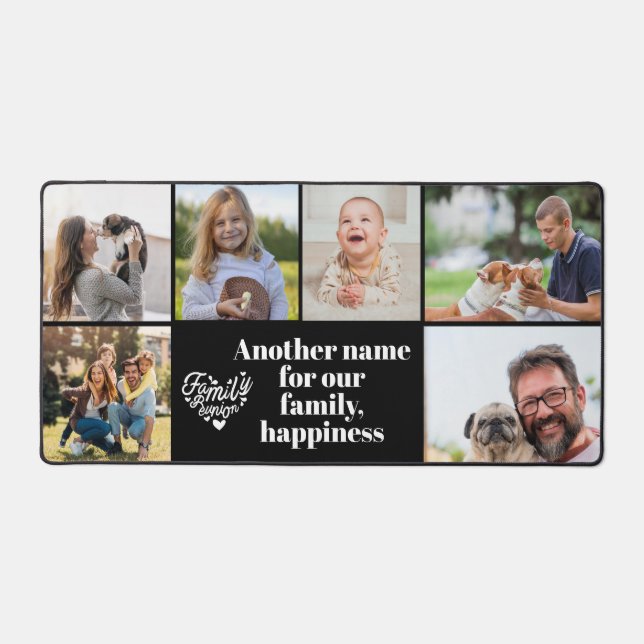 Moderne 6 Photo Collage et Texte Personnalisé Mono (Recto)