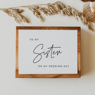 Moderne À ma soeur sur ma carte de jour de mariage