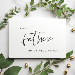 Moderne À mon père sur ma carte de jour de mariage