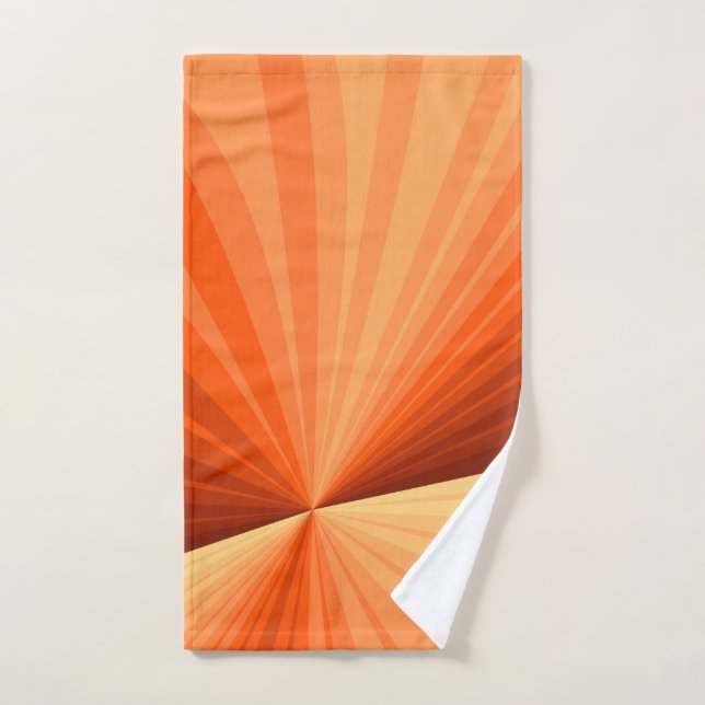 Moderne Abstrait Graphique Fractal Orange Rouge Va (Serviette à main)
