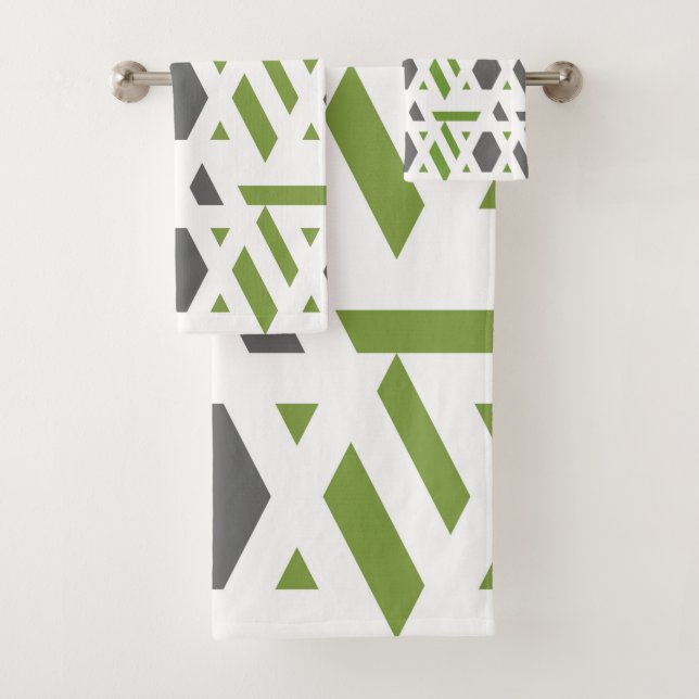 Moderne, abstrait, gris, vert olive, blanc (En situation)