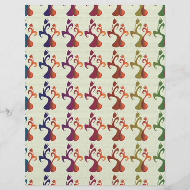 Moderne Abstrait Multicolor Tulip Design floral (Devant)