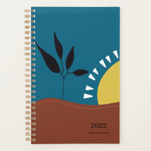 Moderne abstrait paysage soleil minimaliste 2023