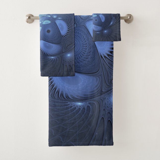 Moderne Abstrait tendance Dusk Blue Fractal Art (En situation)