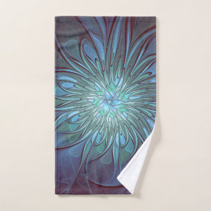 Moderne Abstrait tendance Fleur bleue Fractal Art