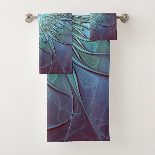 Moderne Abstrait tendance Fleur bleue Fractal Art (En situation)