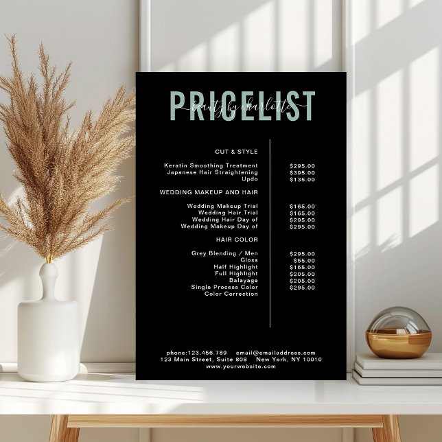Moderne, Affiche de liste de prix (Créateur téléchargé)