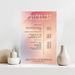 Moderne, Affiche de liste de prix
