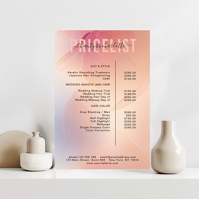 Moderne, Affiche de liste de prix (Créateur téléchargé)
