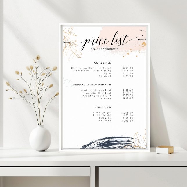 Moderne, Affiche de liste de prix (Créateur téléchargé)