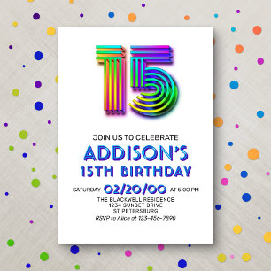 Moderne Amusement 15e anniversaire Invitation