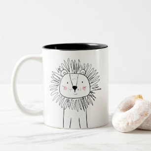 Moderne animal noir et blanc de tasse mignonne de