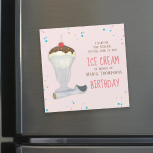 Moderne Anniversaire Crème de glace Magnet Whimsic
