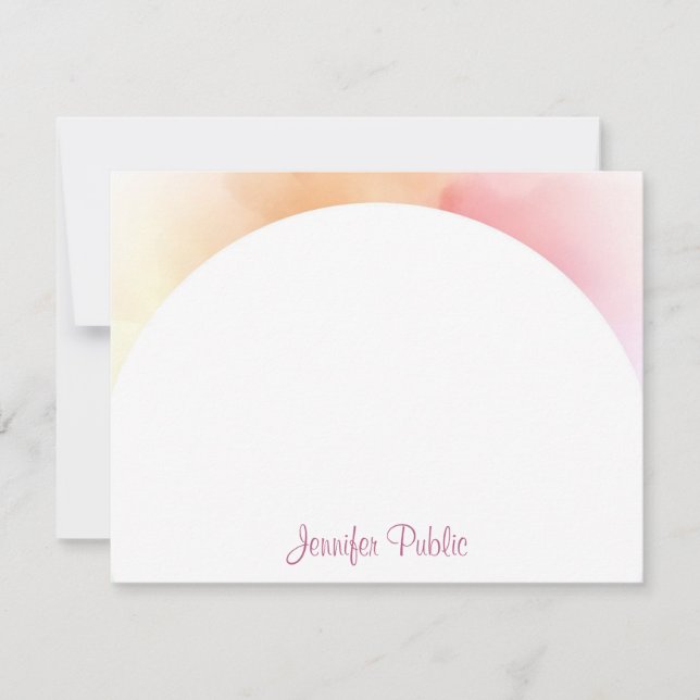 Moderne Aquarelle Modèle Calligraphie Script Chic (Devant)