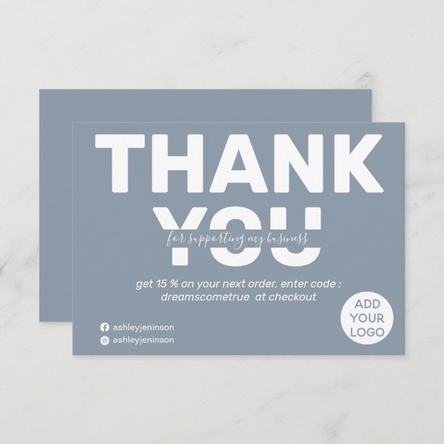 Moderne audacieux ordre bleu poussiéreux merci (Devant / Derrière)