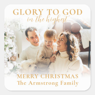 Moderne autocollant de Noël religieux minimaliste