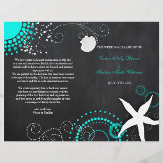 Moderne Beach Mariage Célébration Bi Fold Programm