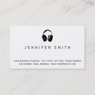 Moderne Black Simple Music Carte de visite