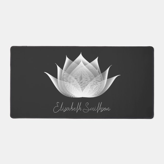 Moderne Black & White Lotus Flower Élégant Ajouter (Recto)