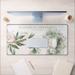 Moderne Blanc Blush Or Eucalyptus Entreprise Grand<br><div class="desc">Eucalyptus Or Blanc Moderne Entreprise Grand Bureau Mat</div>