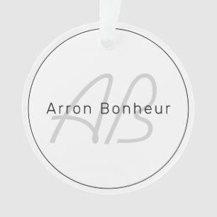 Moderne Blanc Gris & Noir Nom Cool & Monogramme