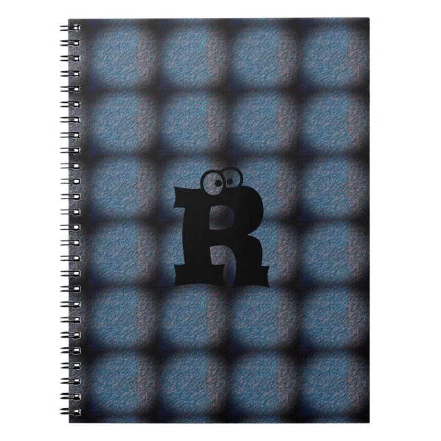 MODERNE BLEU Black CUTE Carnet photo spirale (Devant)