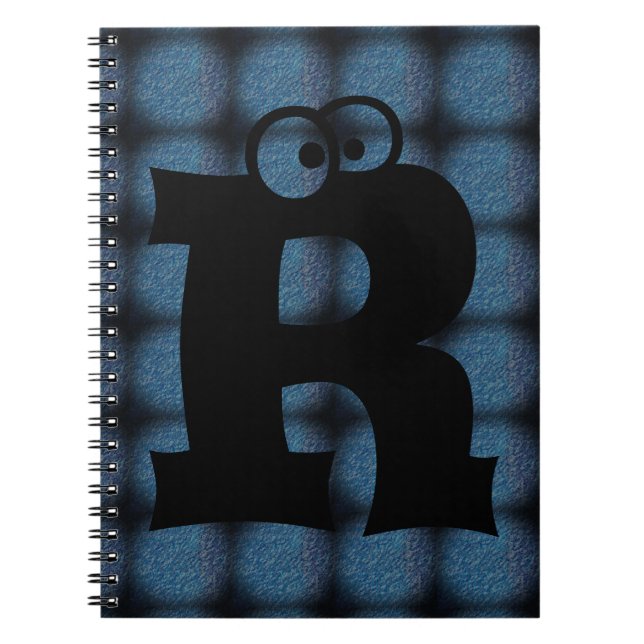 MODERNE BLEU CLAIR CUTE noir Carnet photo spirale (Devant)