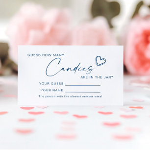 Moderne bleu Combien de bonbons Douche Carte de je