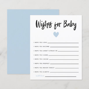 Moderne Bleu Douche Coeur Voeux pour bébé