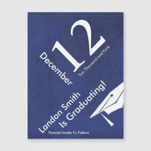 Moderne Bleu Graduation Enregistrer La Date