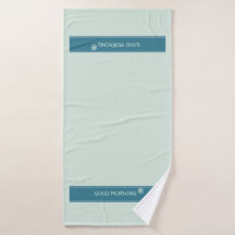 Moderne Bleu Menthe "Bonjour" Minimaliste