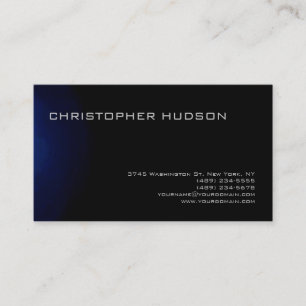 Moderne Bleu Noir Simple Carte de visite simple