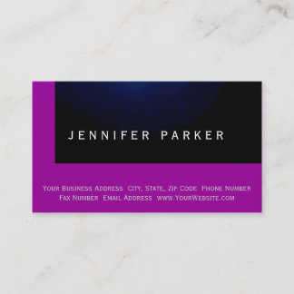 Moderne bleu rose violet Carte de visite simple