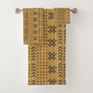 Moderne Brown Motif africain en tissu boueux
