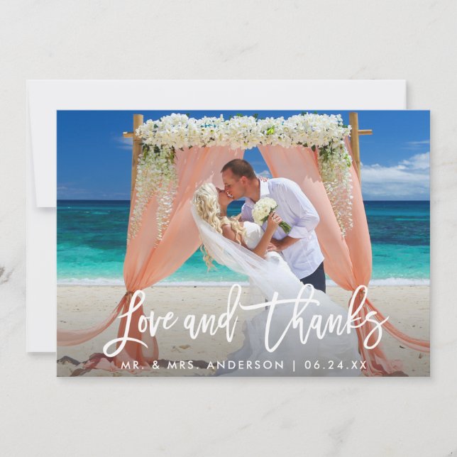 Moderne Brush Script Amour et Merci Mariage What (Devant)