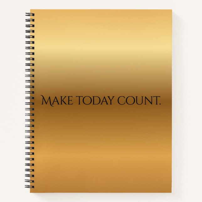 Moderne Cahier Personnalisé avec Dégradé Doré Moti (Devant)