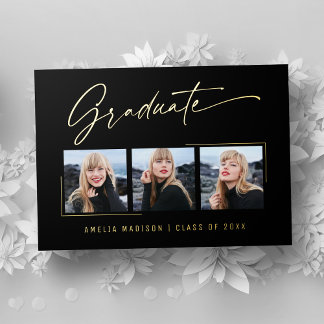 Moderne Calligraphie Gold Ink Script Grad Carte ph