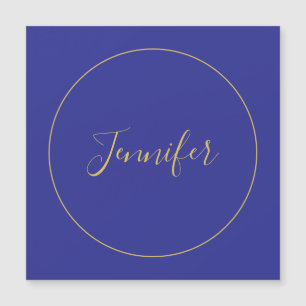 Moderne calligraphie unie de couleur bleue et or