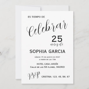 Moderne carte d'anniversaire "Célébrer 25 ans"