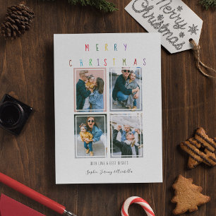 Moderne carte de Noël avec collage de photos